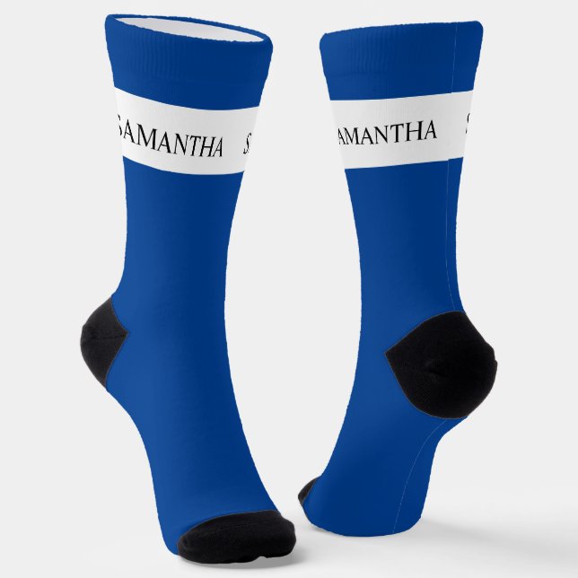 Personalised Name Monogram Basic Minimalistic Socks (Angled)