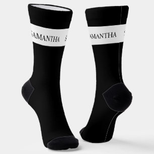 Personalised Name Monogram Basic Minimalistic Socks