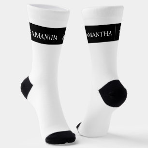 Personalised Name Monogram Basic Minimalistic   Socks