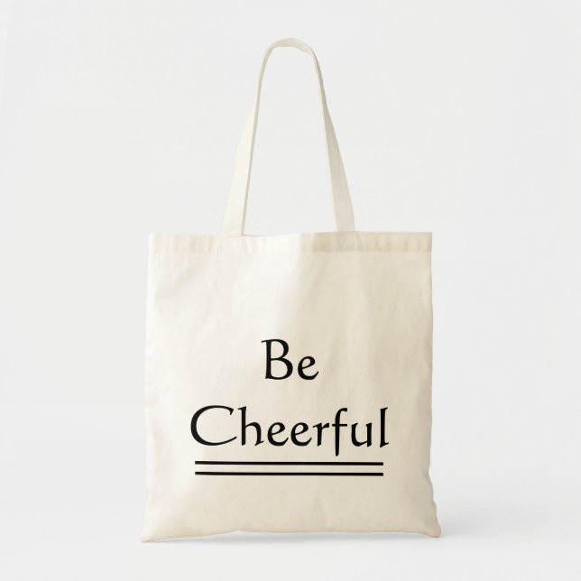 Personalised name monogram "Be Cheerful" Tote Bag (Front)