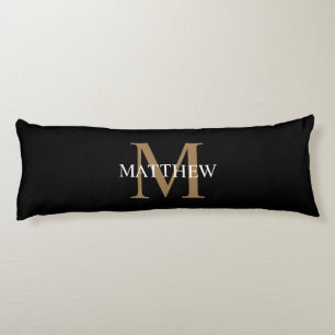 Personalised Name Monogram Black Body Cushion