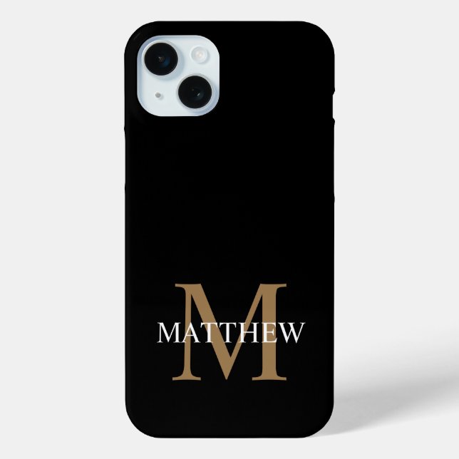 Personalised Name Monogram Black Case-Mate iPhone Case (Back)