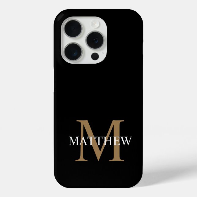 Personalised Name Monogram Black Case-Mate iPhone Case (Back)