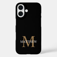 Personalised Name Monogram Black