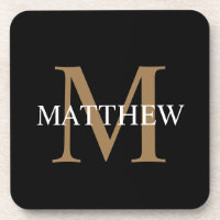 Personalised Name Monogram Black