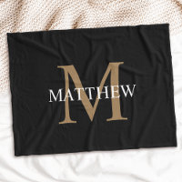 Personalised Name Monogram Black