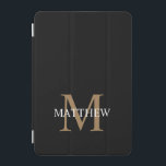Personalised Name Monogram Black iPad Mini Cover<br><div class="desc">Create your own personalised black round ipad case with your custom name and monogram.</div>