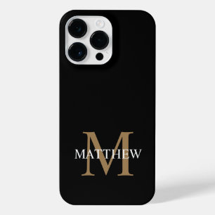 Personalised Name Monogram Black iPhone 14 Pro Max Case