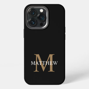 Personalised Name Monogram Black iPhone 13 Pro Case
