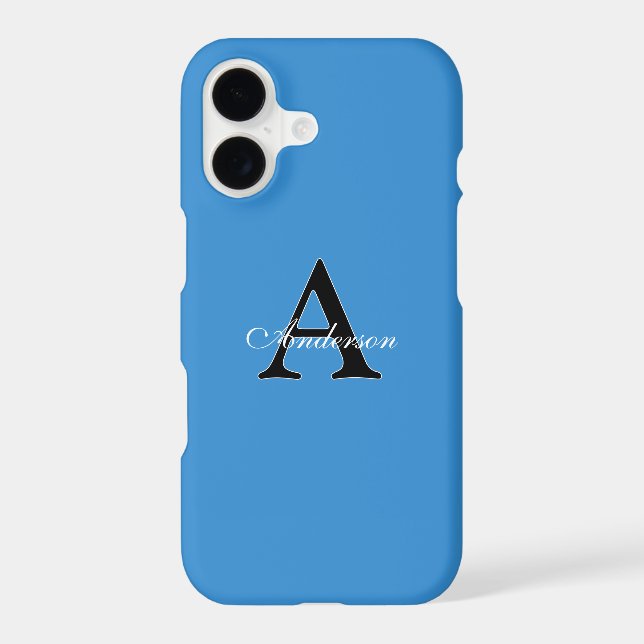 Personalised Name Monogram Blue Background (Back)