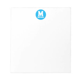 Personalised Name Monogram Blue Logo Notepad