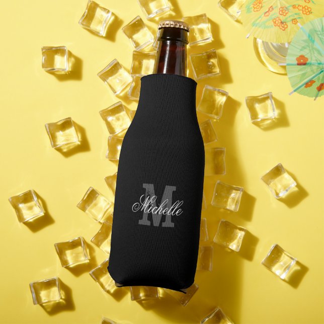 Personalised name monogram bottle cooler (In Situ Summer)