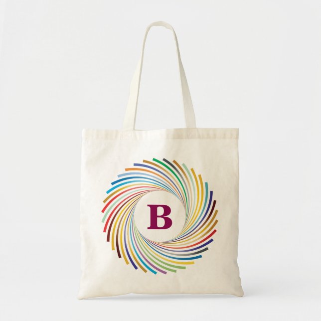 Personalised Name Monogram Budget Floral Tote Bag (Front)
