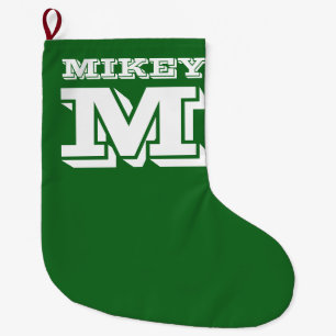 Personalised name monogram college typography large christmas stocking