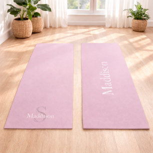 Personalised Name Monogram Dusty Rose Yoga Mat