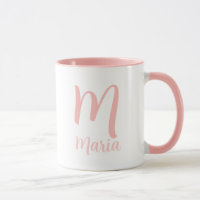Personalised Name Monogram Elegant Pink Typography