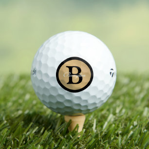 Personalised Name Monogram Gold Metallic Button Golf Balls