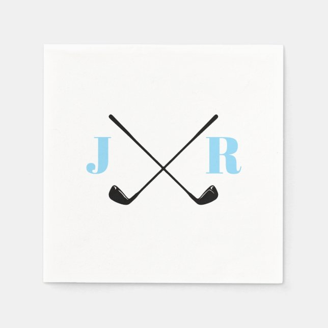 Personalised Name Monogram Golf Club Napkin (Front)