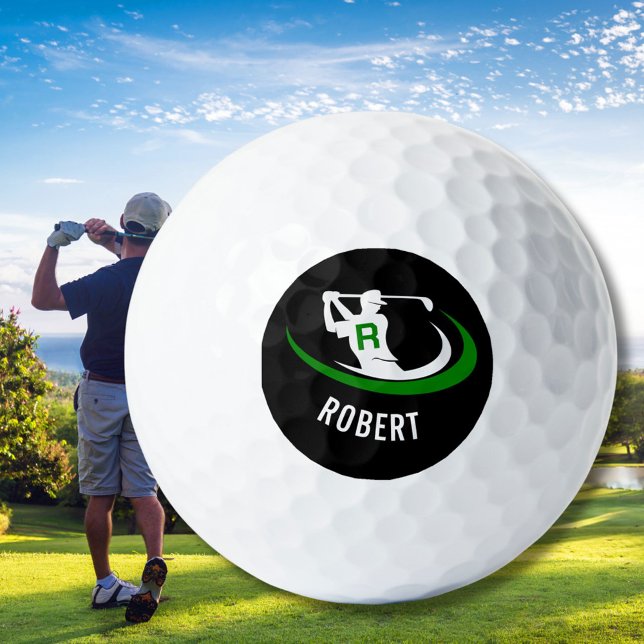 Personalised Name Monogram Golfer Men's Golf Balls (Creator Uploaded)