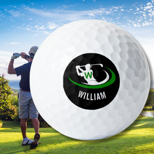 Personalised Name Monogram Golfer Men's  Golf Balls