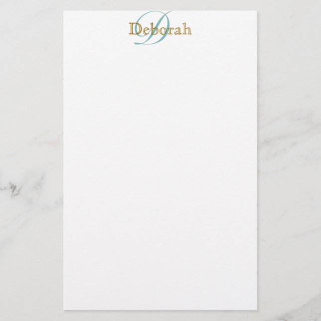personalised name ~ monogram idea stationery (Front)