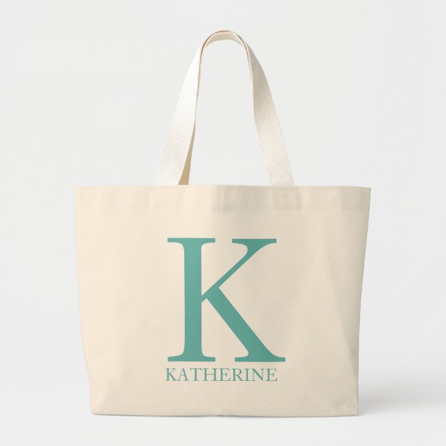 Personalised Name Monogram Initial  Large Tote Bag (Front)