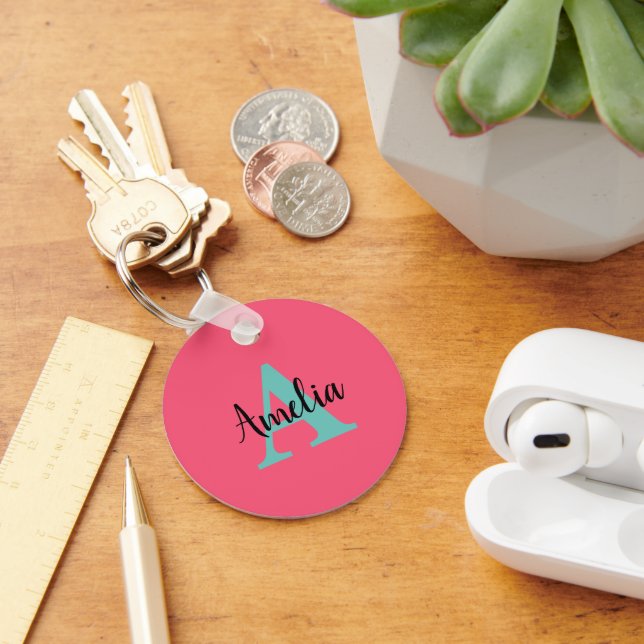 Personalised Name Monogram  Key Ring (Desk)