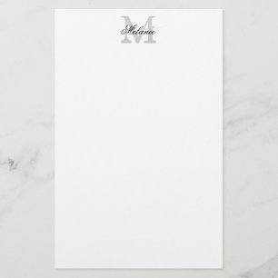 Personalised name monogram logo stationery paper