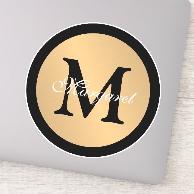 Personalised Name Monogram Metallic Button Cutout (Detail)