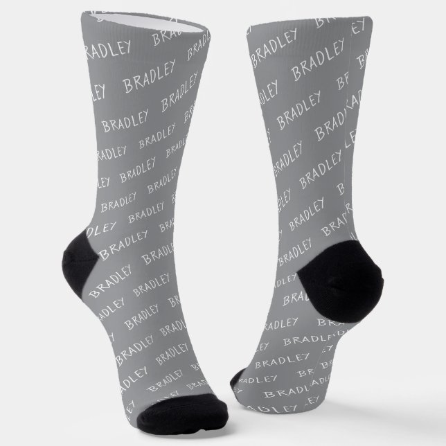 Personalised Name Monogram Pattern Socks (Angled)