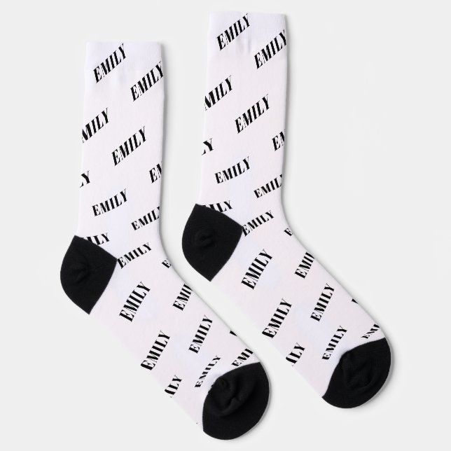 Personalised Name Monogram Pattern Socks (Right)