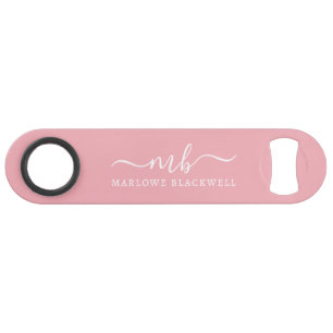 Personalised Name Monogram Pink Blush White