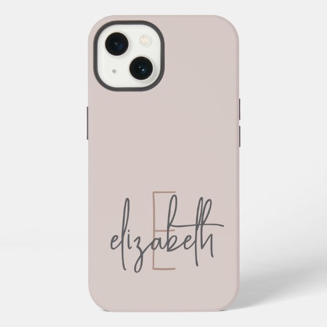Personalised Name Monogram Pink iPhone Case (Back)
