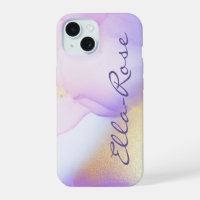 Personalised Name Monogram Purple Watercolor Luxe