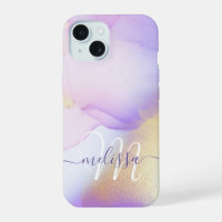 Personalised Name Monogram Purple Watercolor Luxe