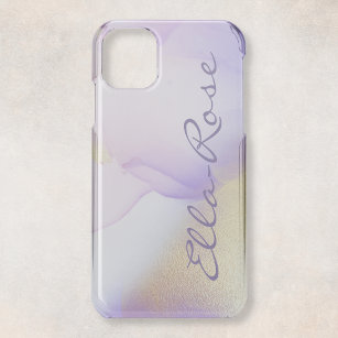 Personalised Name Monogram Purple Watercolor Luxe iPhone 11 Case