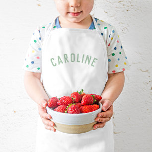 Personalised Name Monogram   Sage Kids Apron