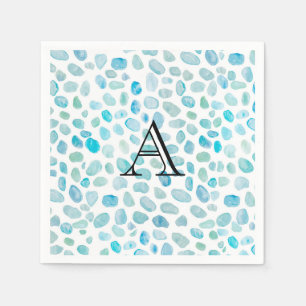 Personalised Name Monogram Sea Glass Napkin