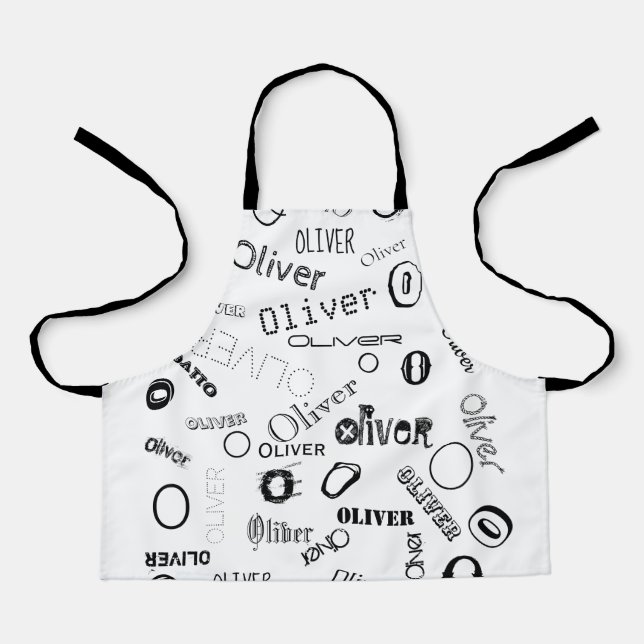 Personalised Name Monogram Smock Apron (Front)