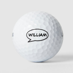 Personalised Name Monogram Speech Bubble Golf Balls