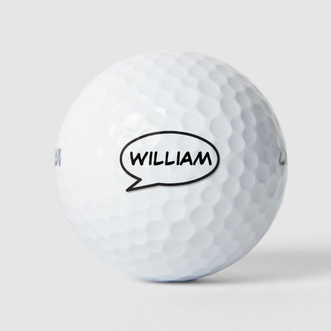 Personalised Name Monogram Speech Bubble Golf Balls (Front)