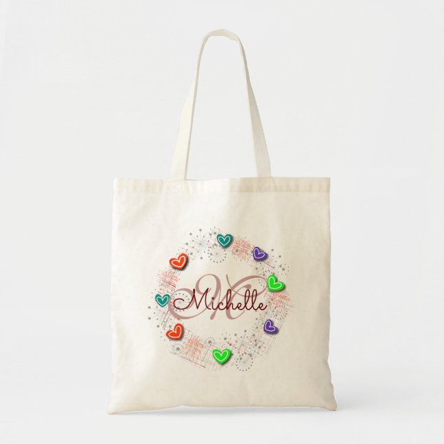 Personalised Name Monogram Tote Bag (Front)