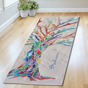 Personalised Name Monogram Tree of Life Yoga Mat