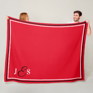 Personalised Name Monogrammed Red Stadium Blanket