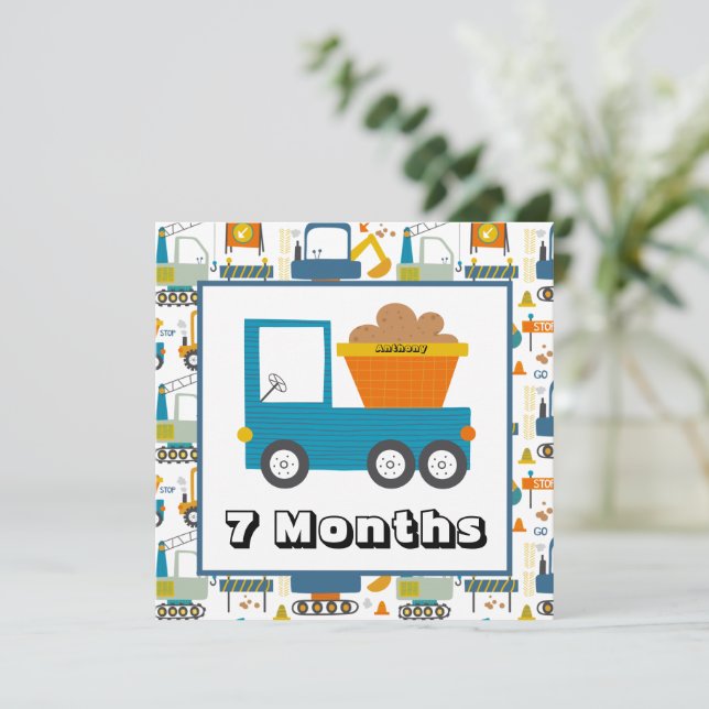 Personalised Name Monthly Milestone Markers Invitation (Standing Front)