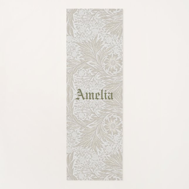 Personalised Name Morris Foliage Pattern Yoga Mat (Front)