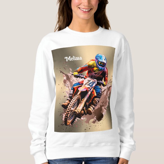 Personalised name Motocross Puzzle Sweatshirt (Front)