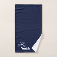 Personalised Name Mrs Smith White Navy
