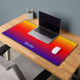 Personalised Name Multicolor Yellow Orange Blue Desk Mat
