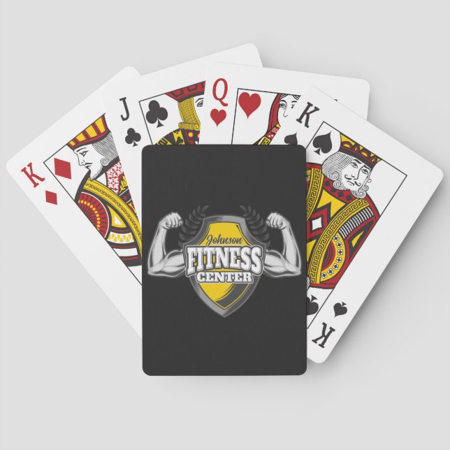 Personalised NAME Muscle Fitness Trainer Gym Playing Cards (Back)
